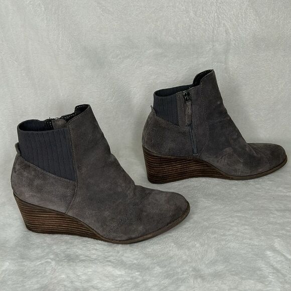 Toms suede Sadie ankle boots women’s 8.5 gray - Picture 4 of 6